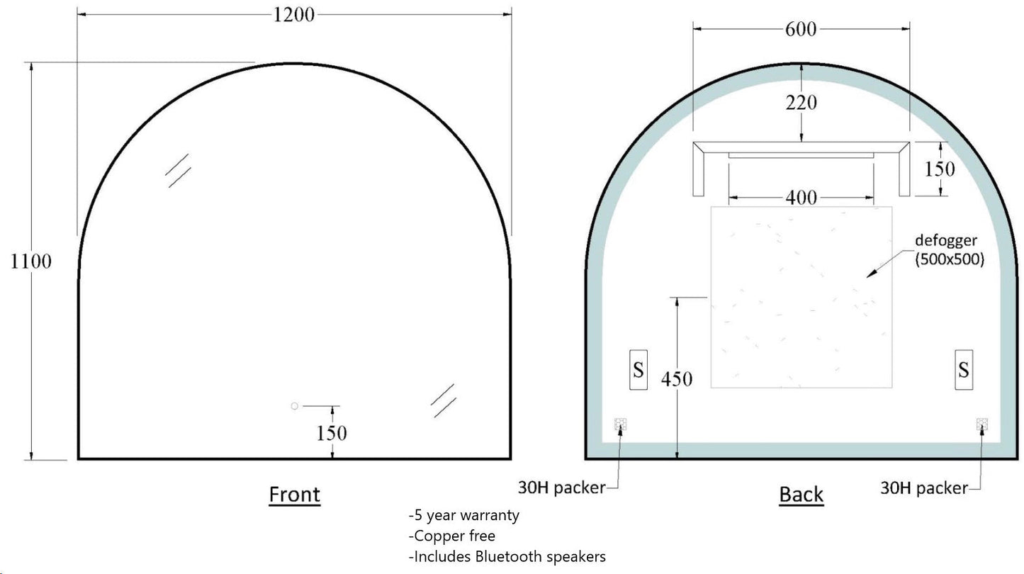 CODE SOLACE ARCH 1200 LED MIRROR WHOLESALE