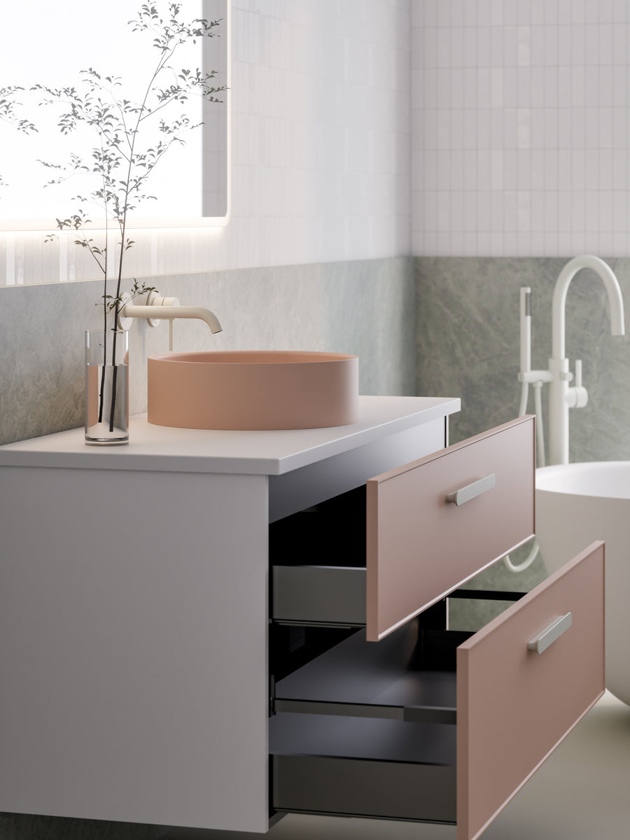 LINEARE 1200 AXEL DOUBLE DRAWER VANITY - SOLID SLAB TOP WHOLESALE