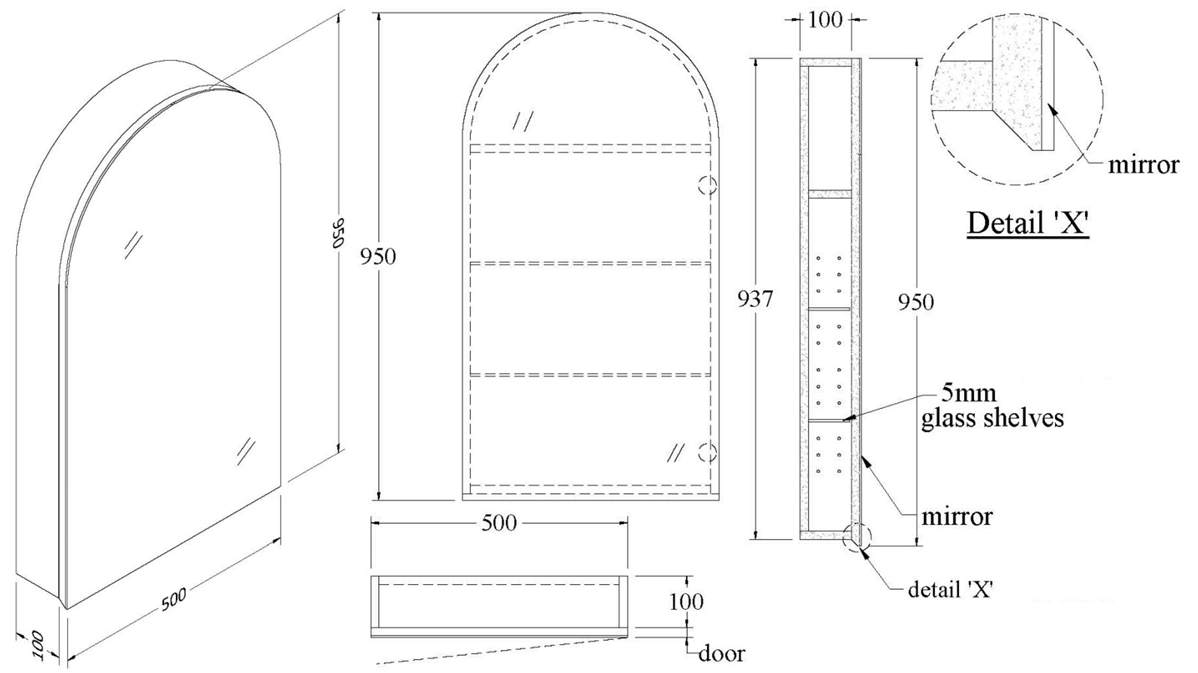 CODE NEO ARCH 500 MIRROR CABINET RANGE