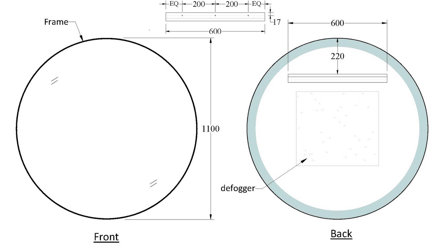 CODE ASPECT ROUND 1100 FRAMED MIRROR RANGE WHOLESALE