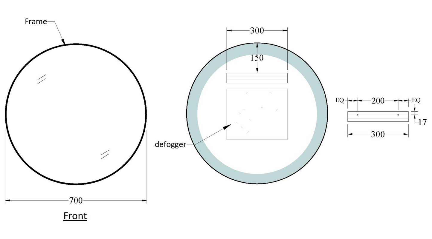 CODE ASPECT ROUND 700 FRAMED MIRROR RANGE WHOLESALE