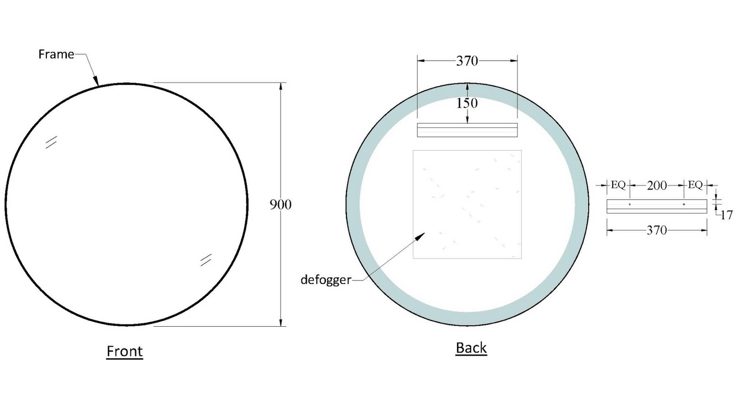 CODE ASPECT ROUND 900 FRAMED MIRROR RANGE WHOLESALE