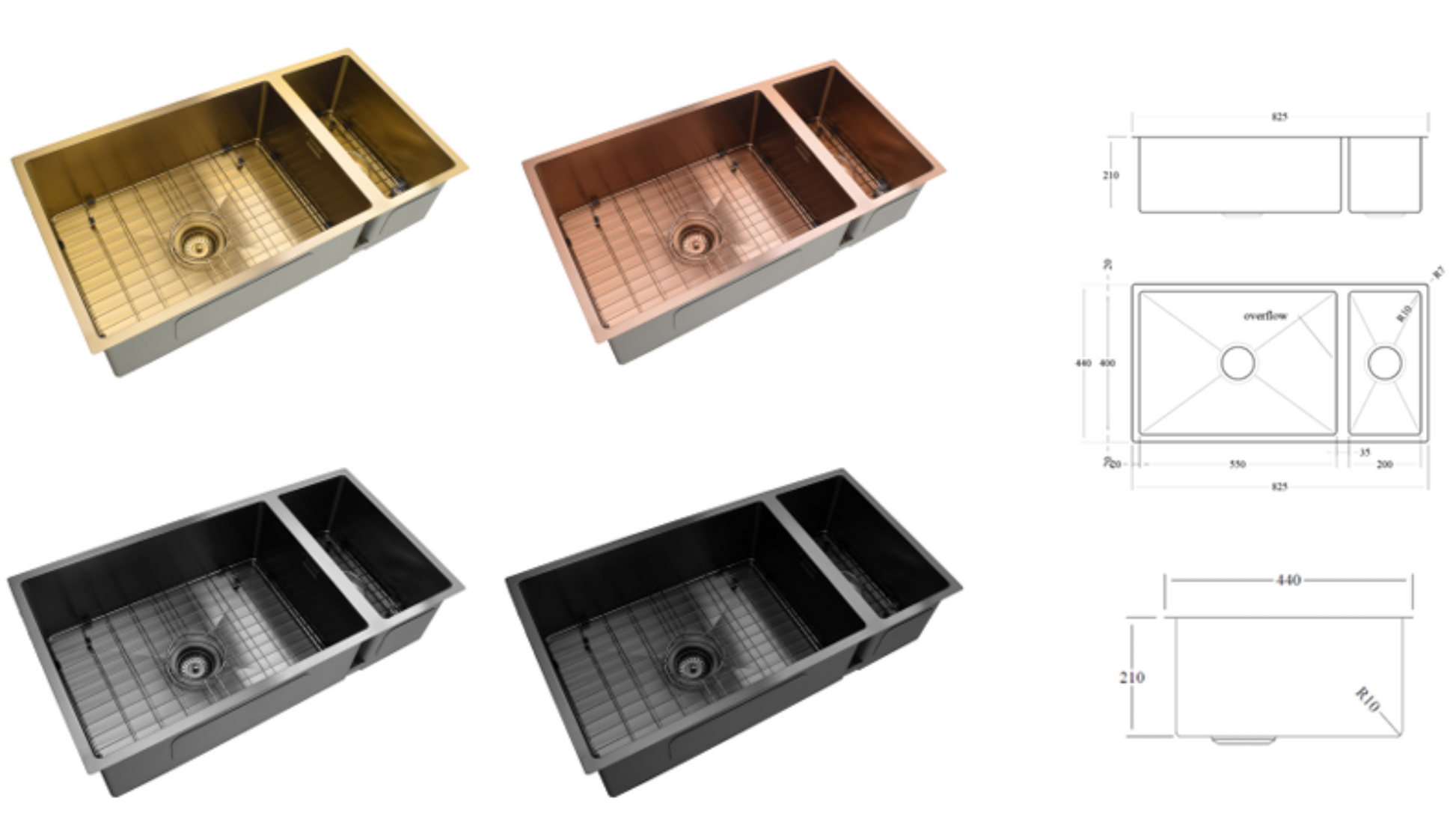 CODE ASPEN DOUBLE BOWL STAINLESS STEEL SINK ASDB