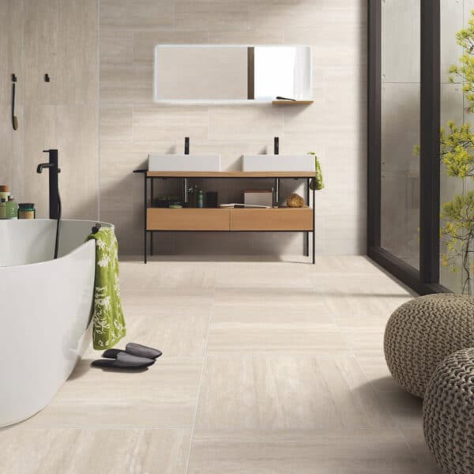 BEIGE TRAVERTINE IN OUT P2 P4 MATTE TILES 600X600