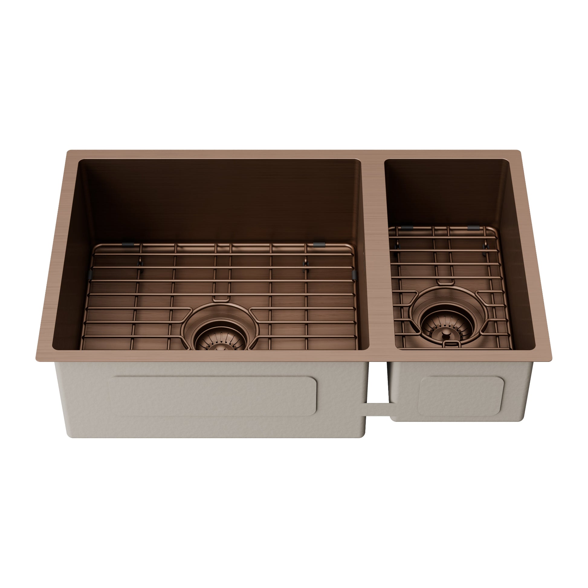 CODE 450 ASPEN STAINLESS STEEL KITCHEN OR LAUNDRY DOUBLE SINK BRUSHED BRONZE