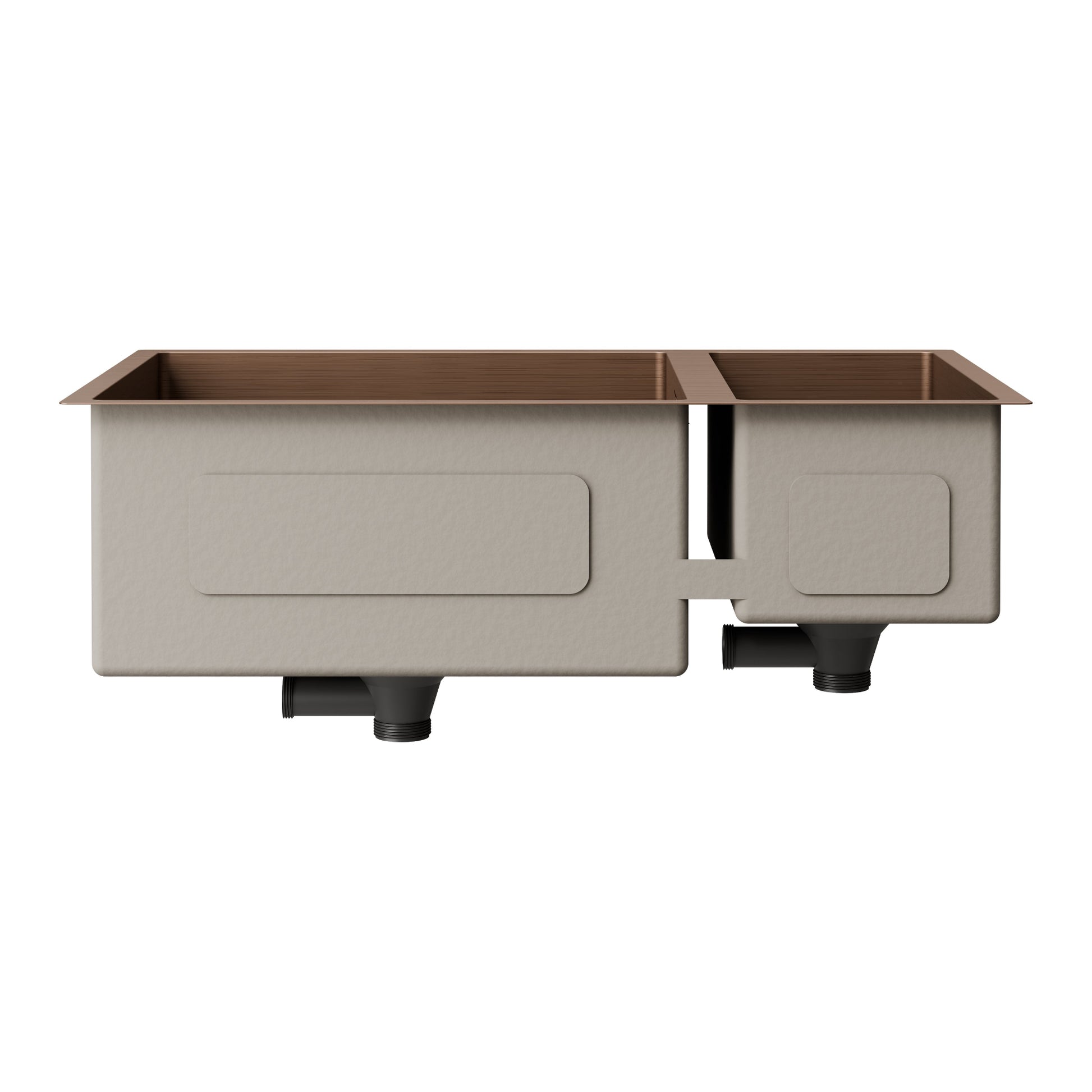 STAINLESS STEEL KITCHEN OR LAUNDRY DOUBLE SINK BRUSHED BRONZE