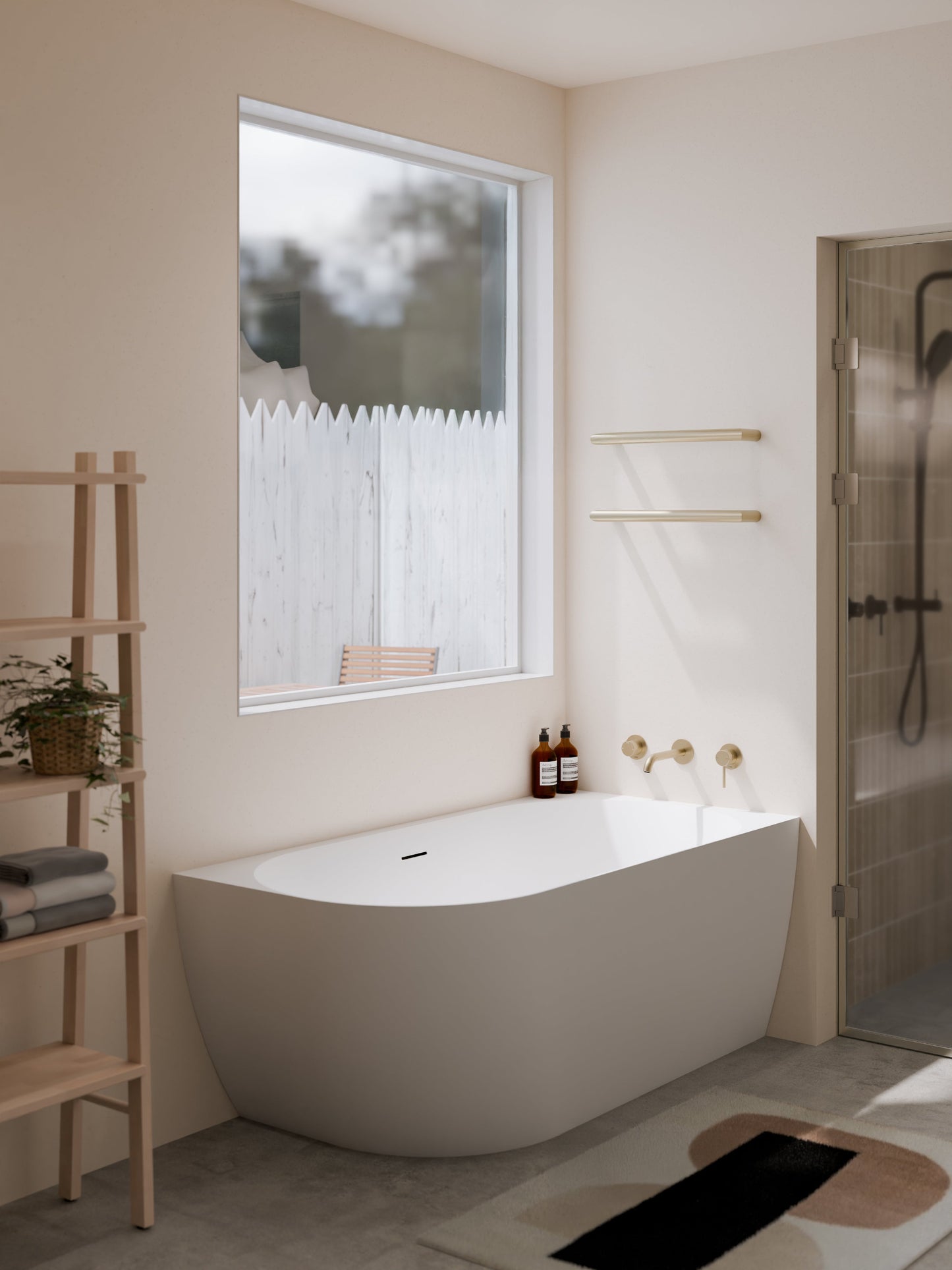 CODE ARC 482MM ROUND HEATED TOWEL RAIL BRUSHED BRASS