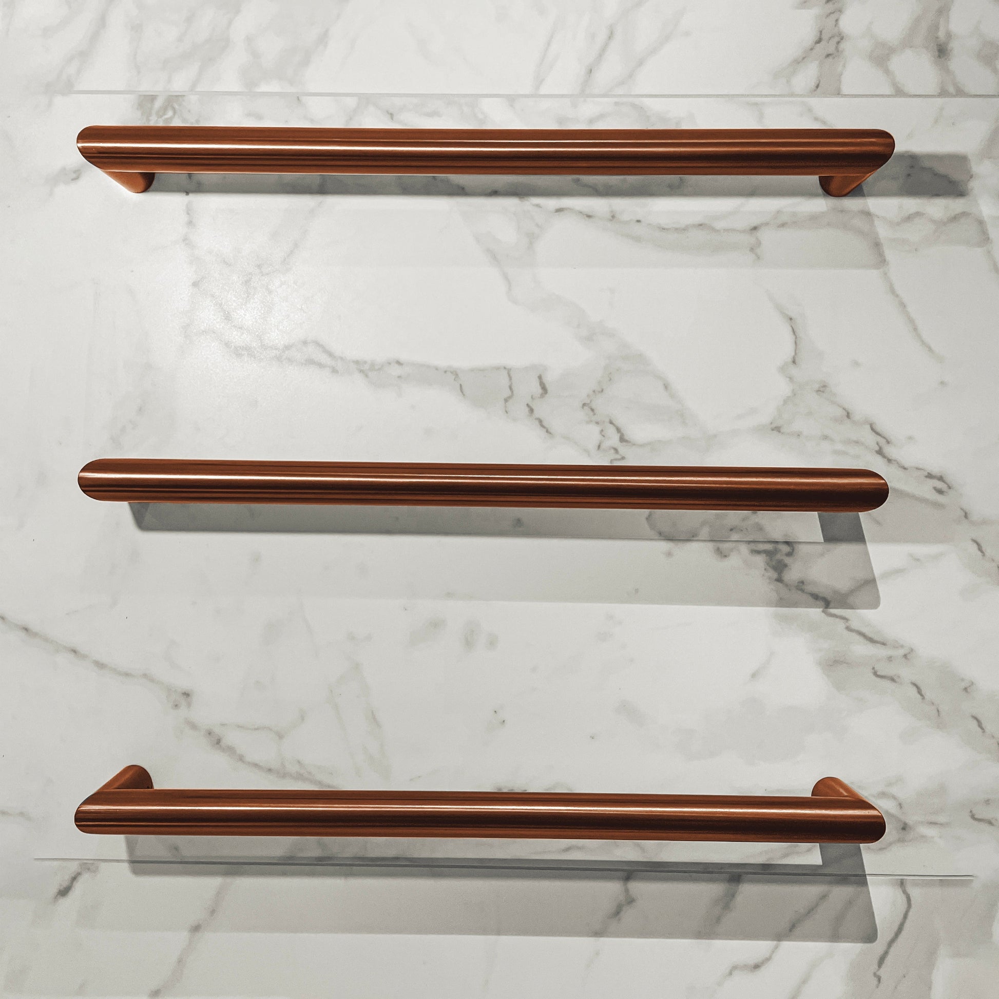 CODE ARC 482MM ROUND HEATED TOWEL RAIL BRUSHED COPPER