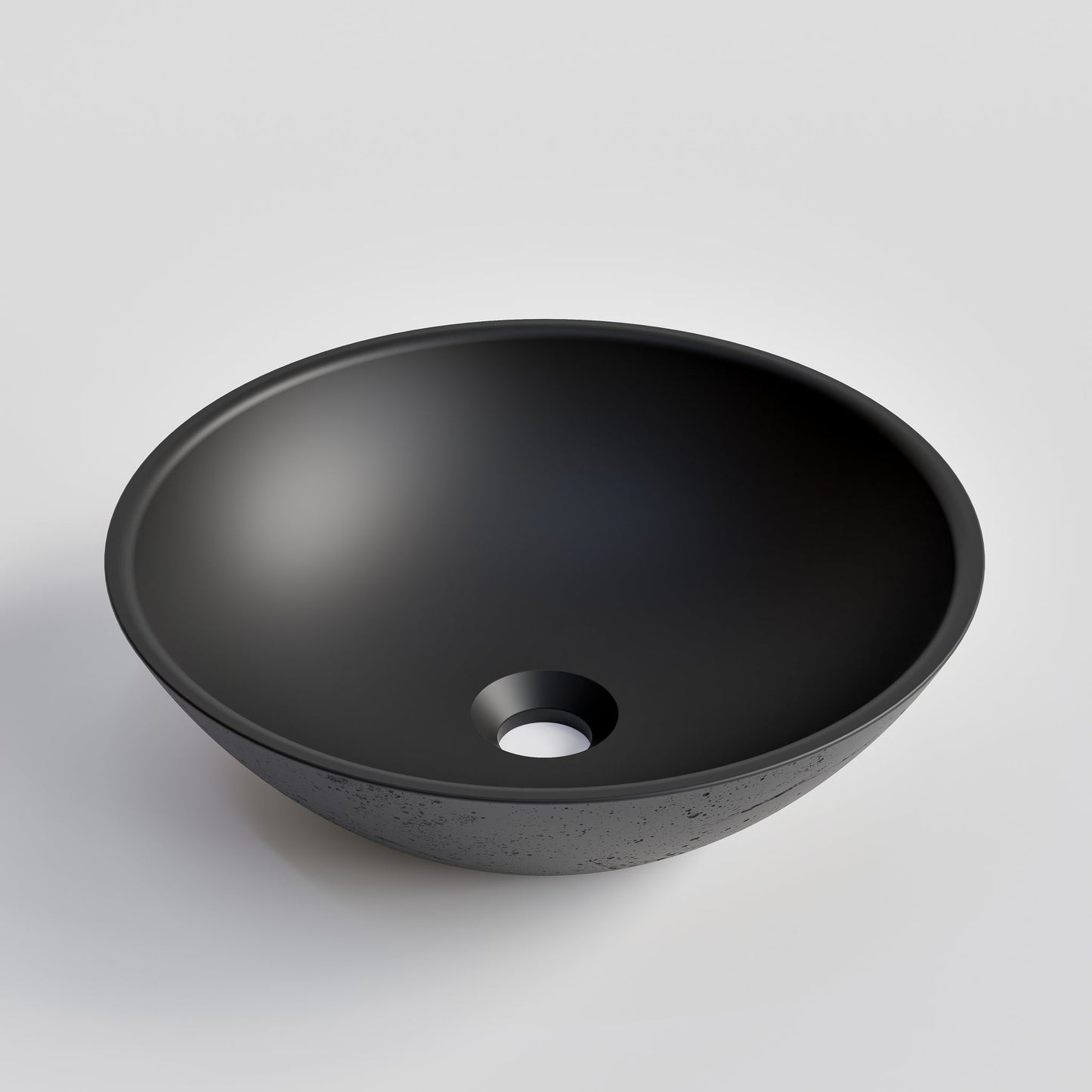 ROUND BLACK CONCRETE BATHROOM BASIN