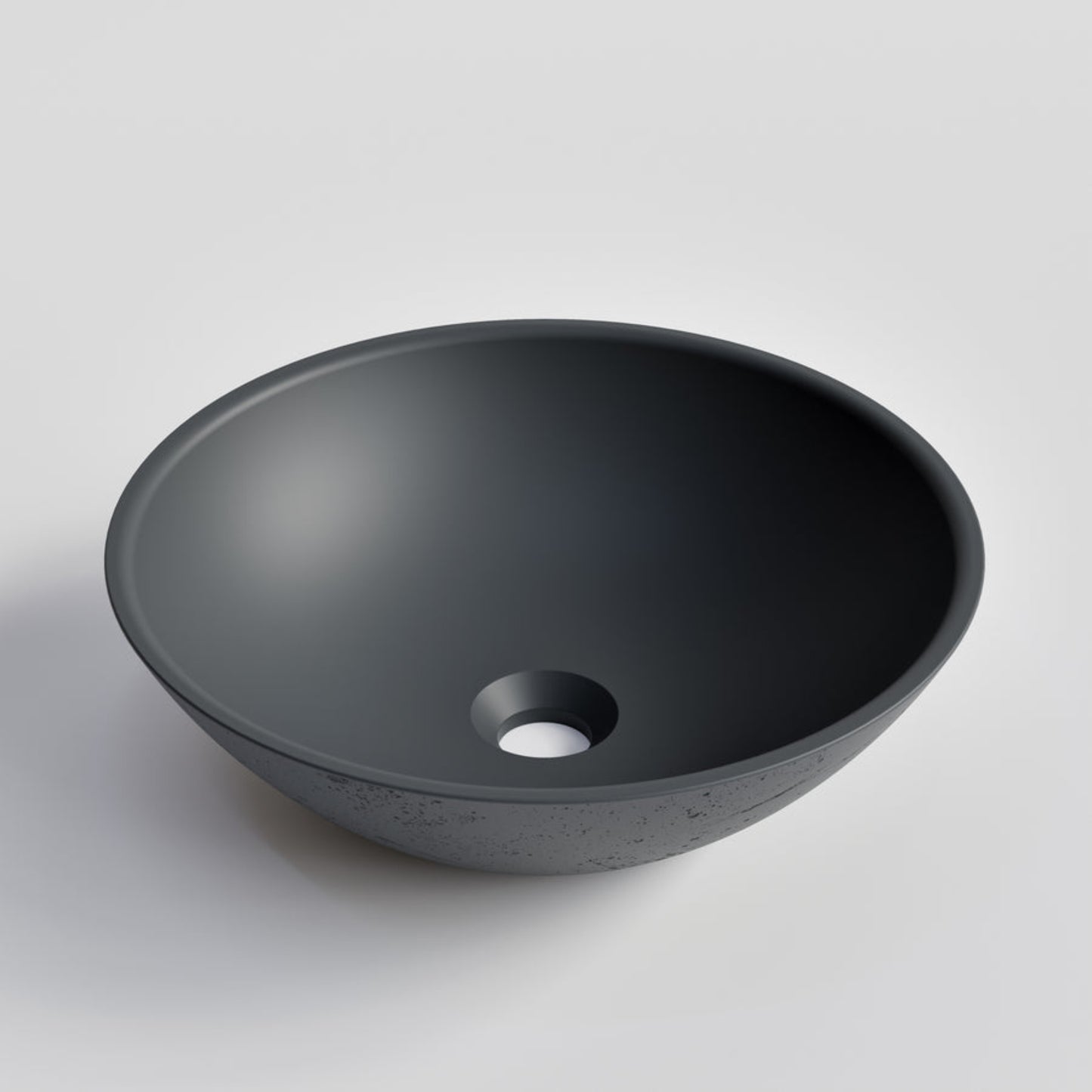 ROUND DARK GREY CONCRETE BATHROOM BASIN