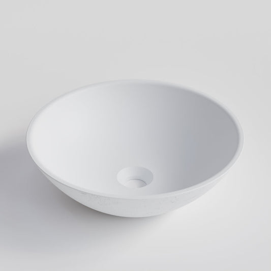 ROUND WHITE CONCRETE BATHROOM BASIN