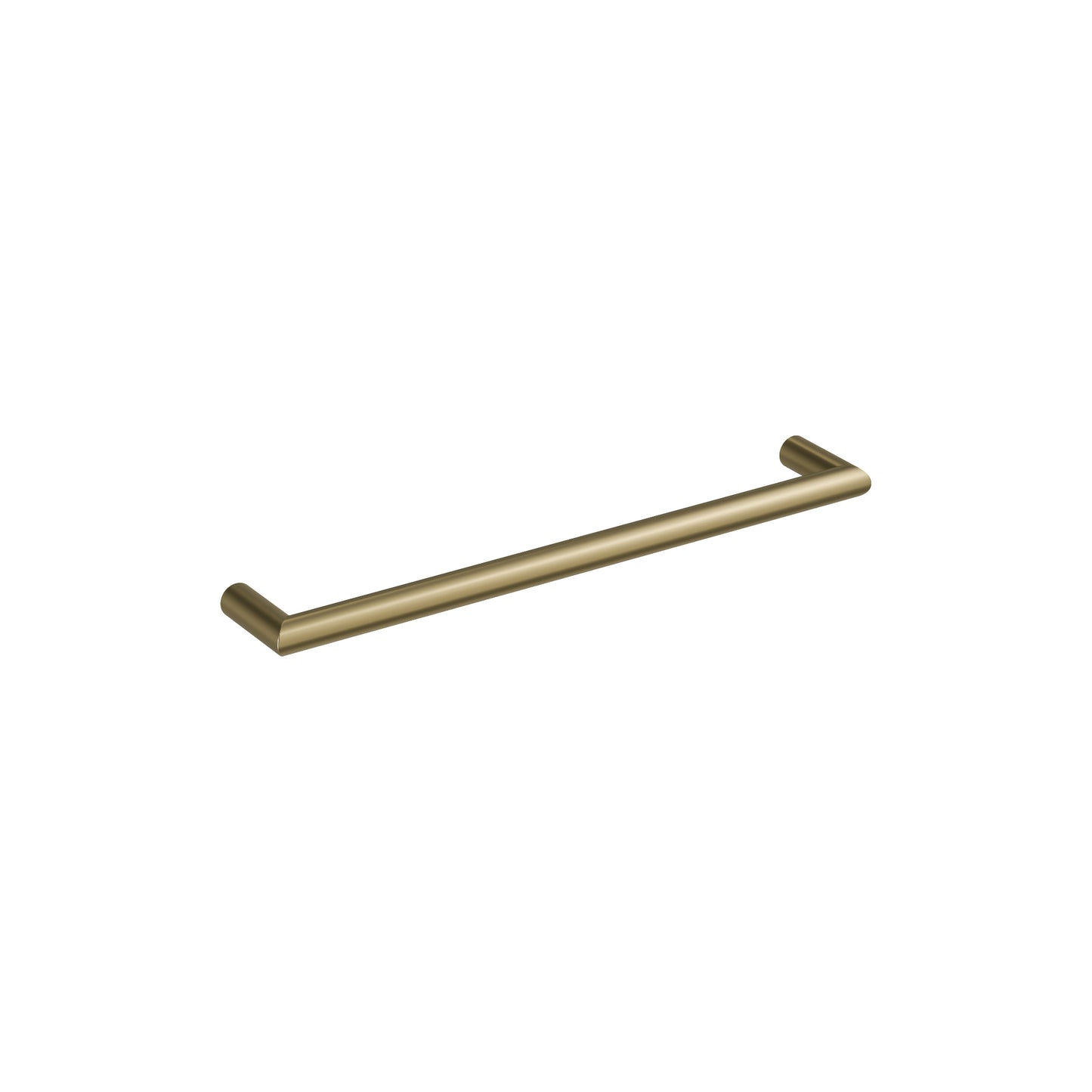 ROUND 632MM HEATED TOWEL RAIL BRUSHED BRASS