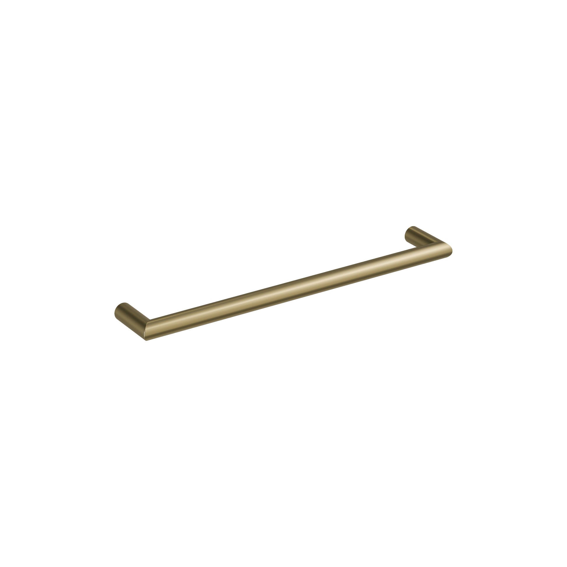 ROUND 632MM HEATED TOWEL RAIL BRUSHED BRASS