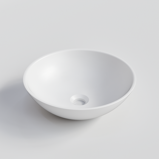 ROUND MATTE WHITE BATHROOM BASIN