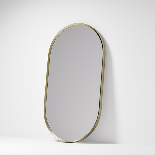 CODE ASPECT OVAL 600 FRAMED MIRROR BRUSHED BRASS
