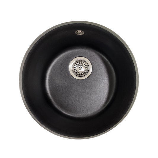 ROUND GRANITE SINK MATTE BLACK