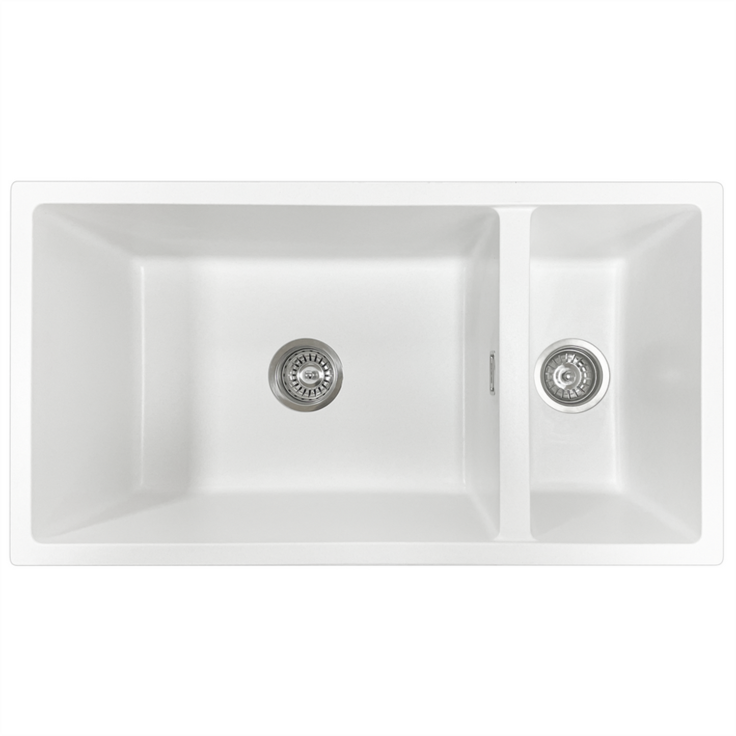 DOUBLE BOWL MATTE WHITE GRANITE KITCHEN OR LAUNDRY SINK