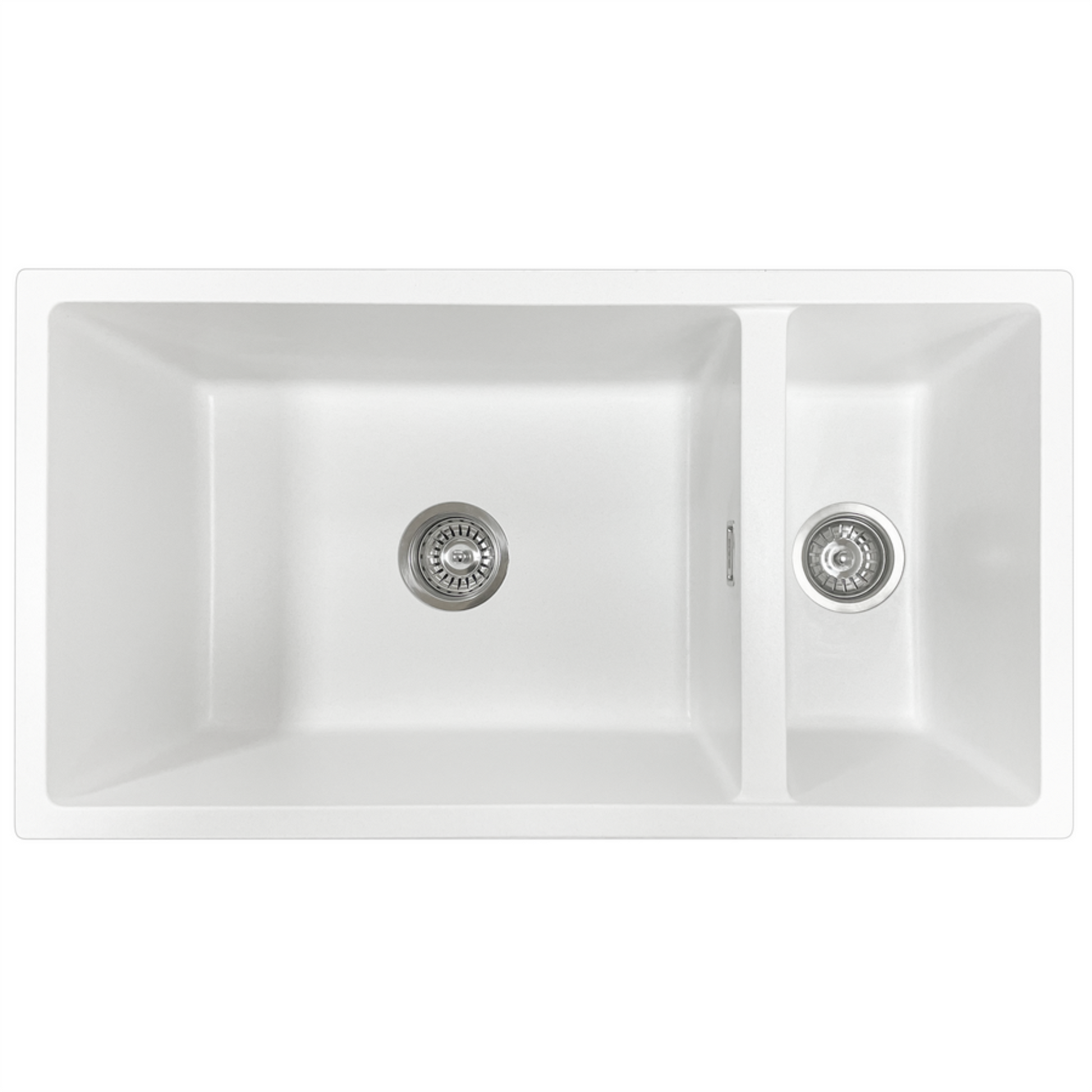 DOUBLE BOWL MATTE WHITE GRANITE KITCHEN OR LAUNDRY SINK