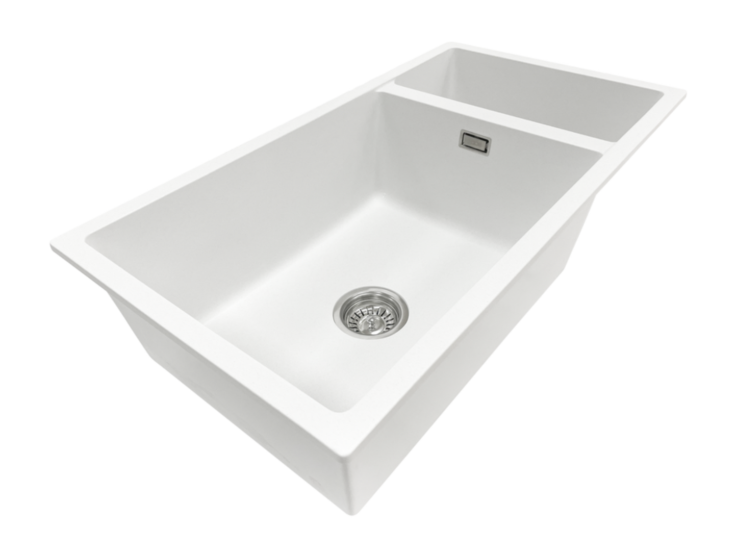 DOUBLE BOWL MATTE WHITE GRANITE KITCHEN OR LAUNDRY SINK