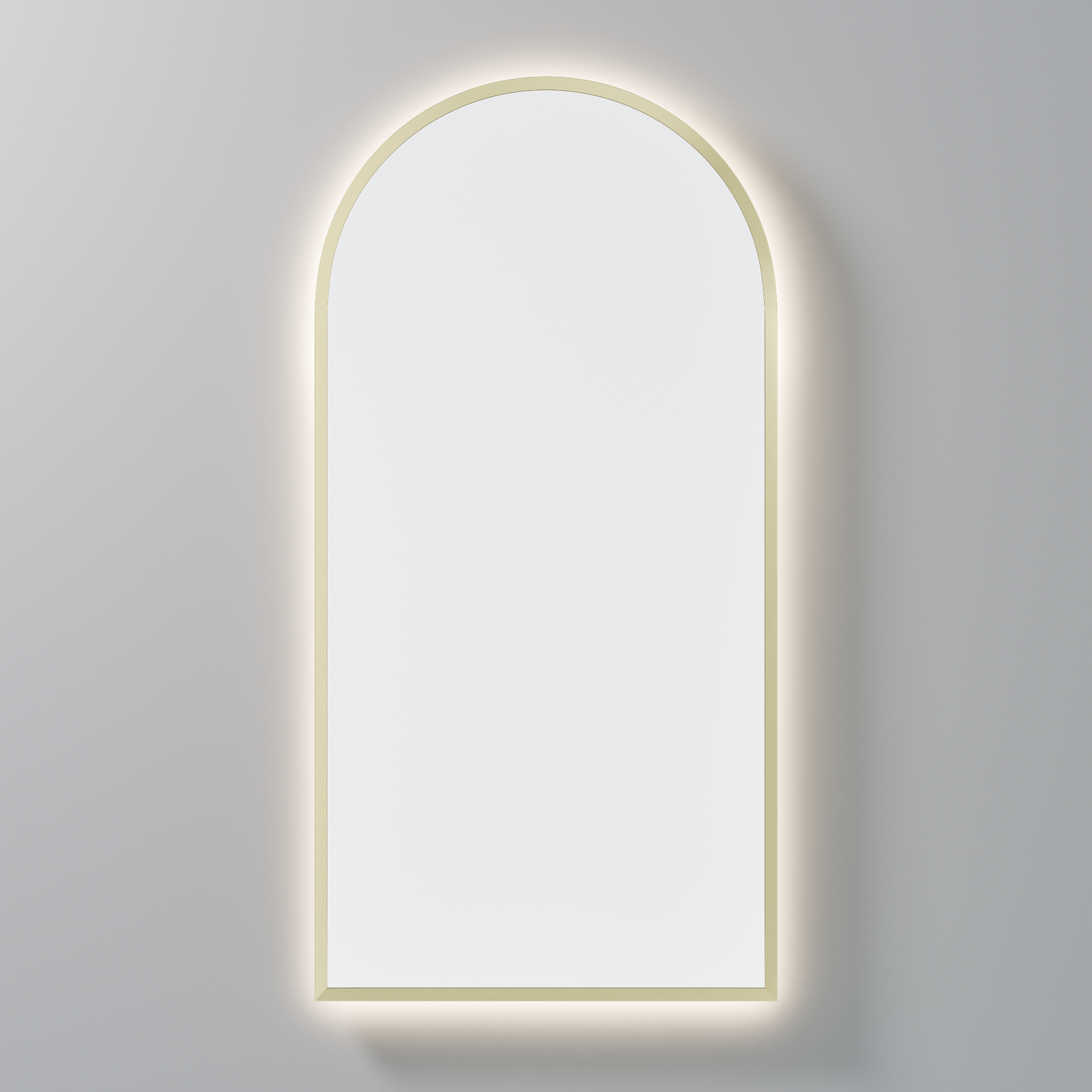 CODE AURA ARCH 450 FRAMED LED MIRROR BRUSHED BRASS