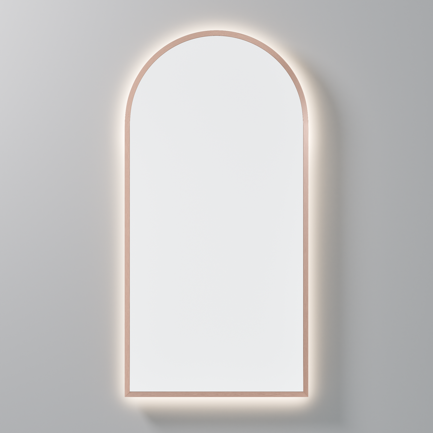CODE AURA ARCH 450 FRAMED LED MIRROR BRUSHED COPPER