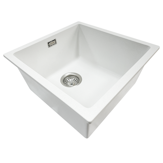 GRANITE KITCHEN OR LAUNDRY SINK MATTE WHITE
