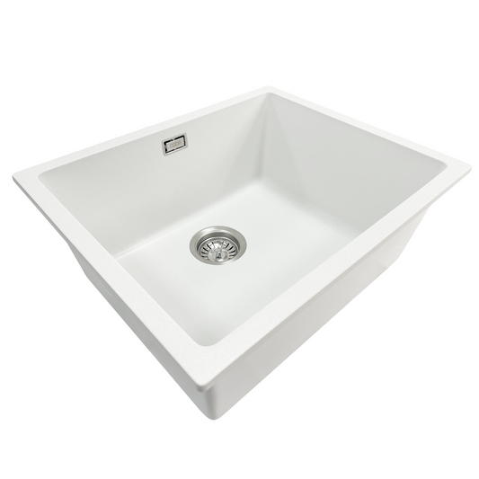GRANITE KITCHEN OR LAUNDRY SINK MATTE WHITE