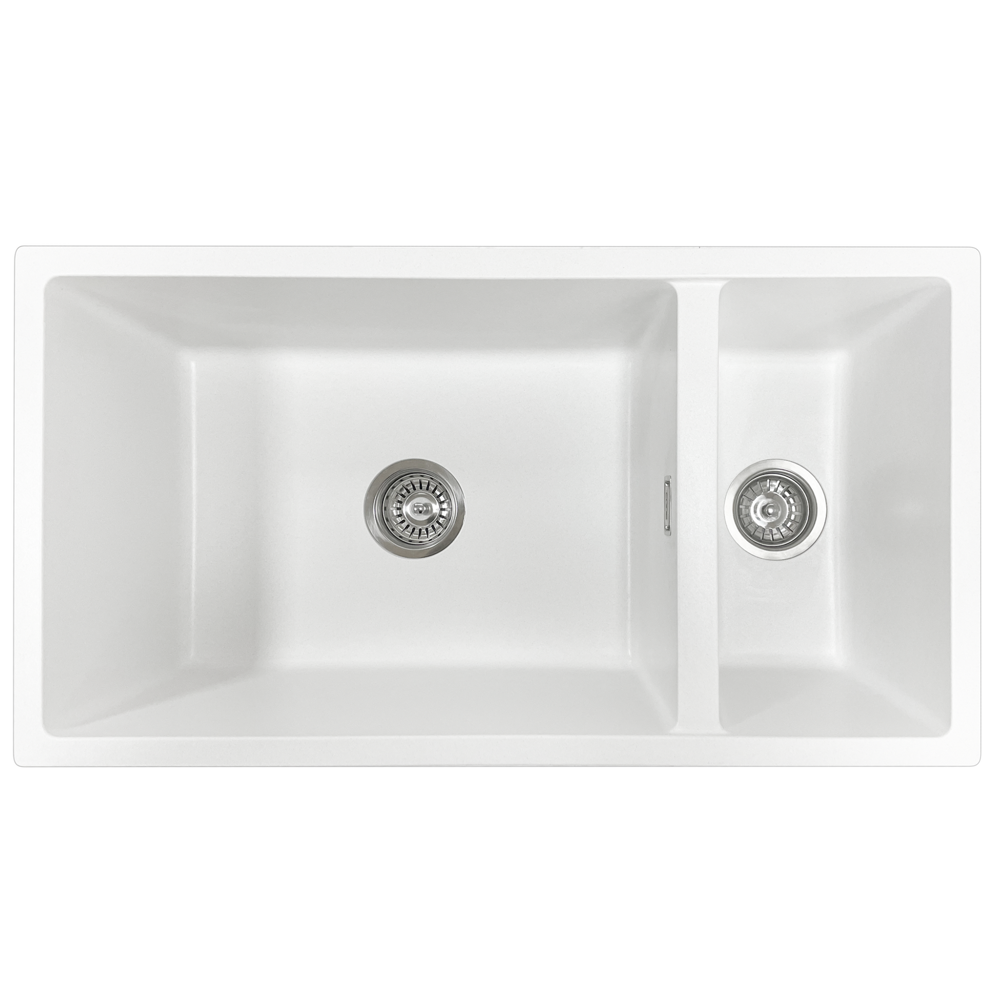 GRANITE DOUBLE BOWL KITCHEN OR LAUNDRY SINK MATTE WHITE