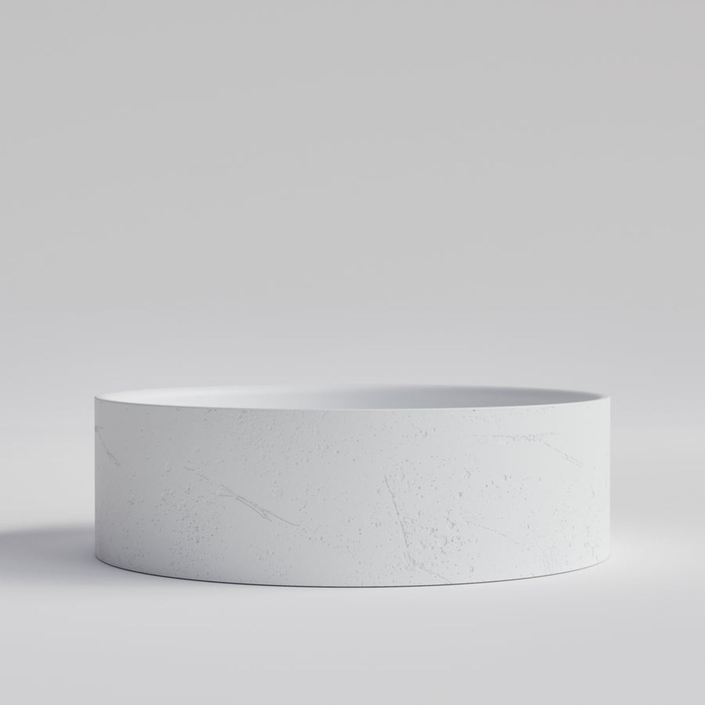 ROUND WHITE CONCRETE BATHROOM BASIN