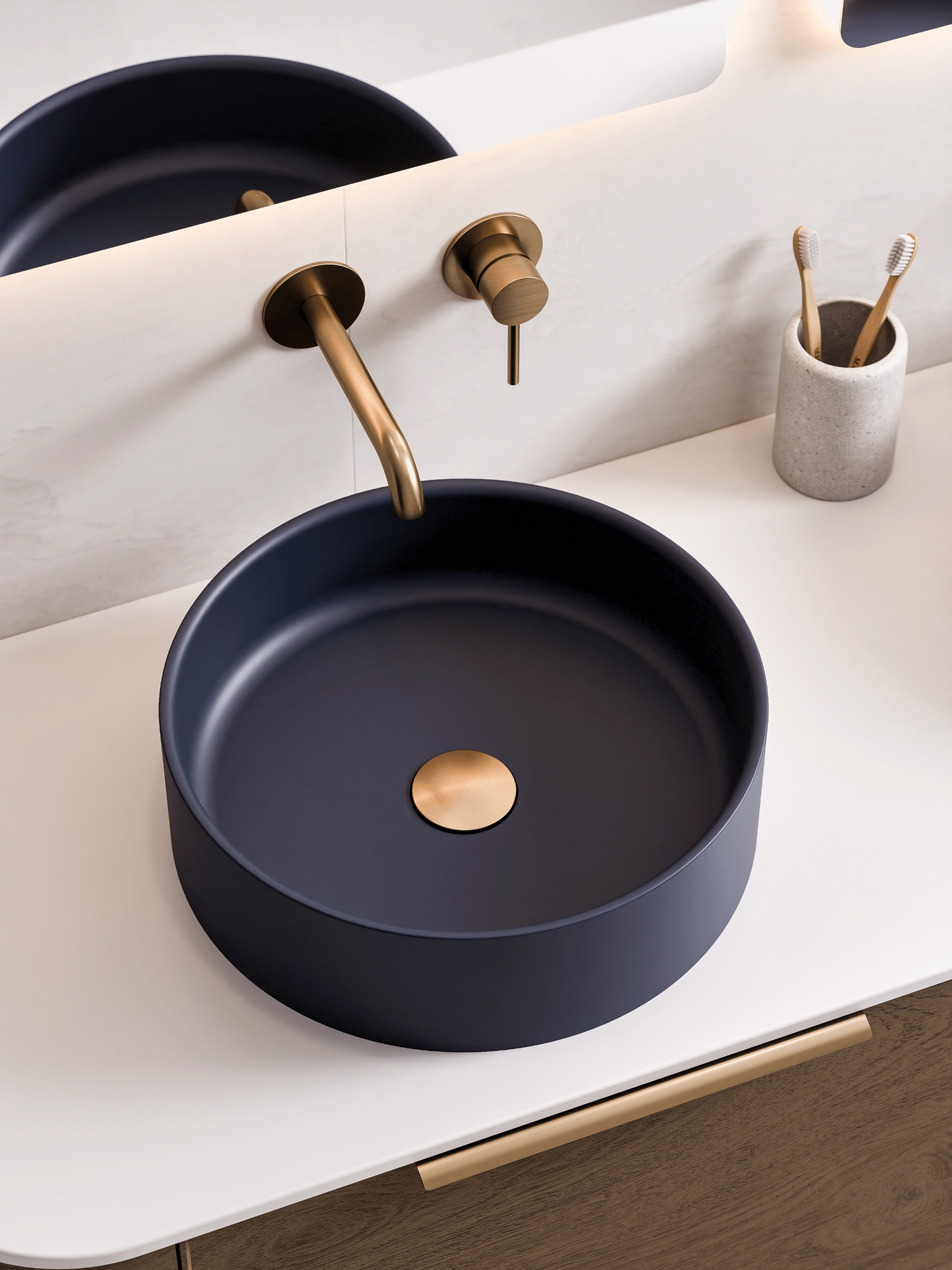 ROUND BLUE VILLASTONE BATHROOM BASIN