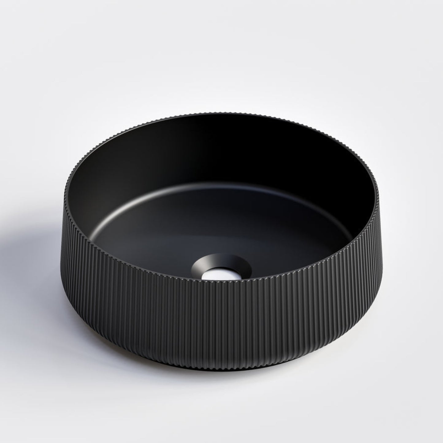 ROUND MATTE BLACK PILLAR BATHROOM BASIN
