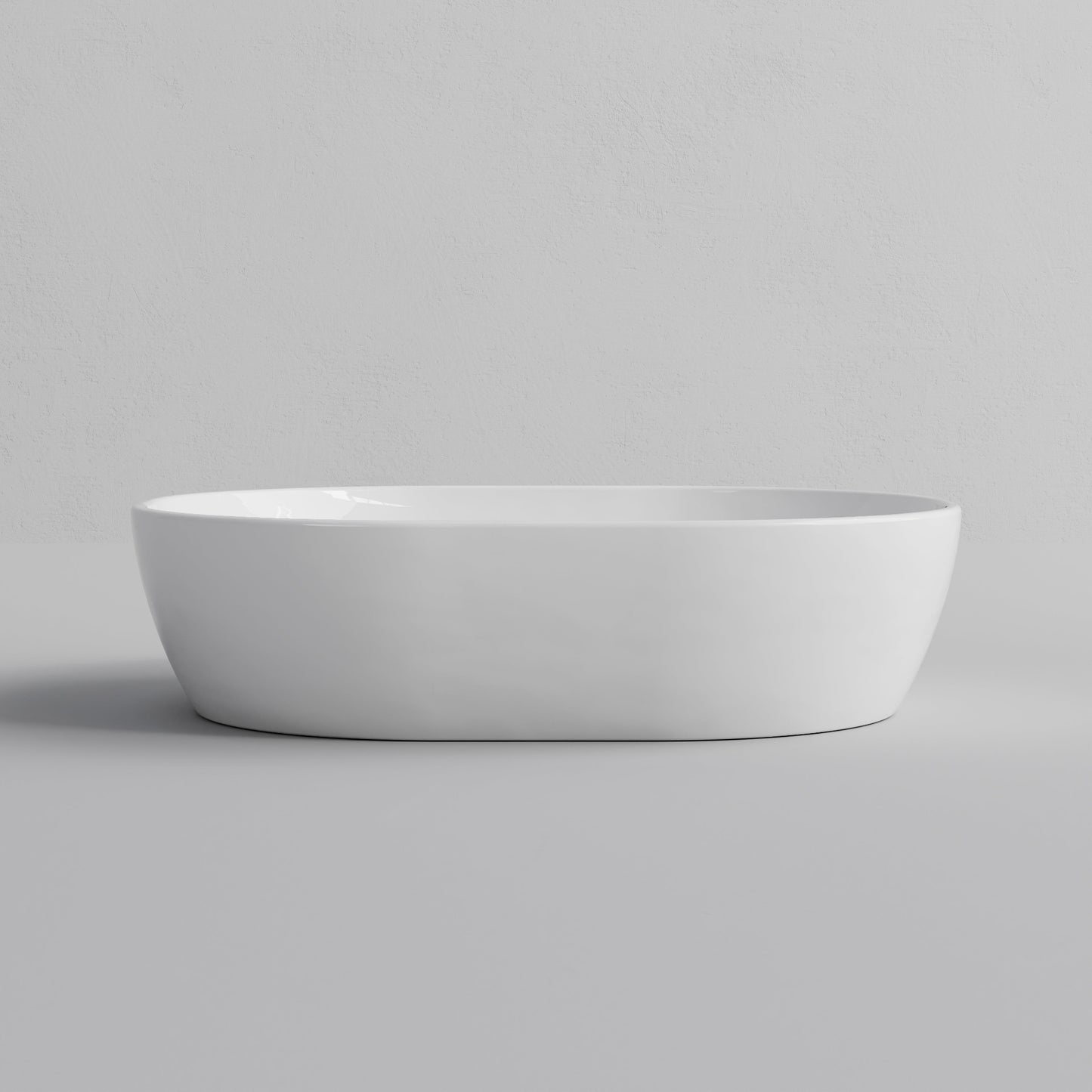 OVAL GLOSS WHITE CERAMIC VESSEL BATHROOM BASIN