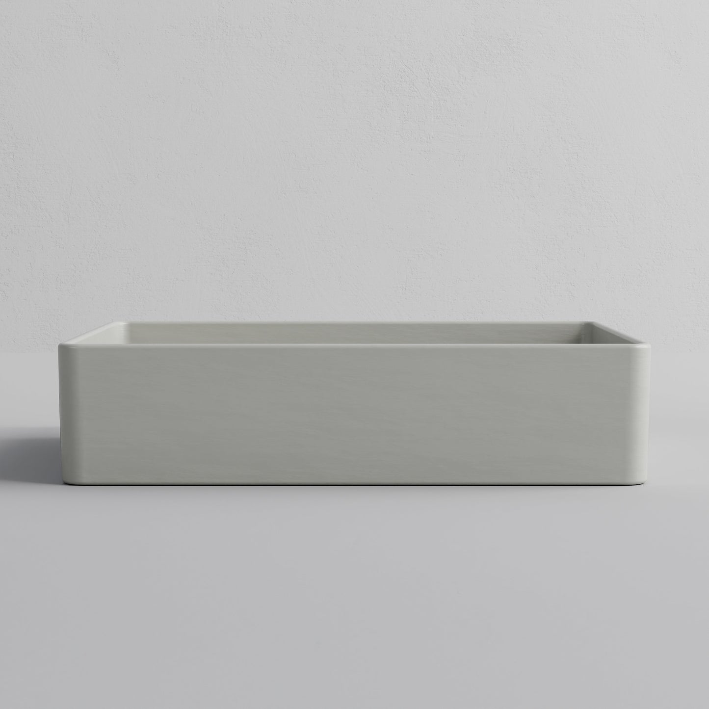 RECTANGLE LIGHT GREY CERAMIC VESSEL BATHROOM BASIN