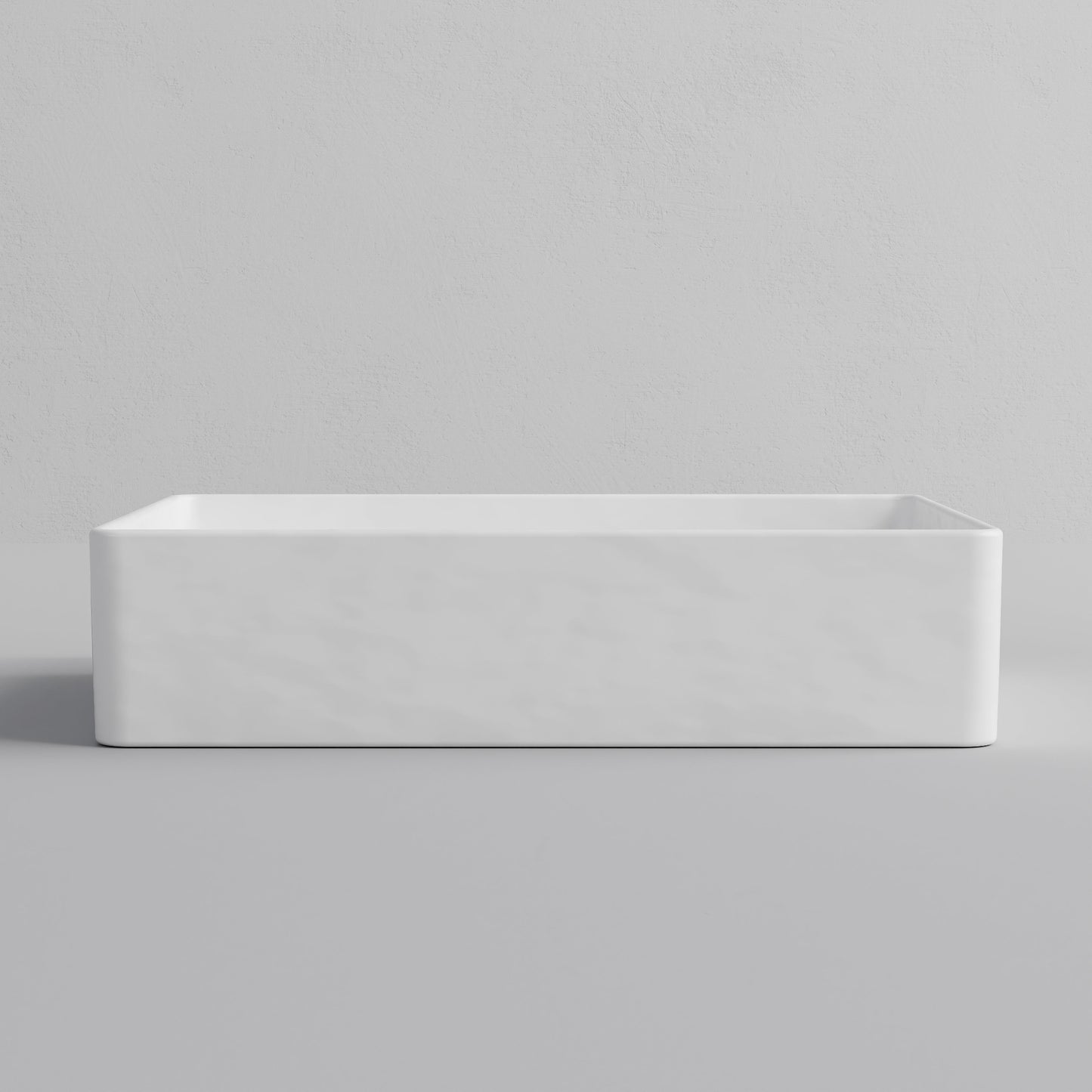 RECTANGLE MATT WHITE CERAMIC VESSEL BATHROOM BASIN