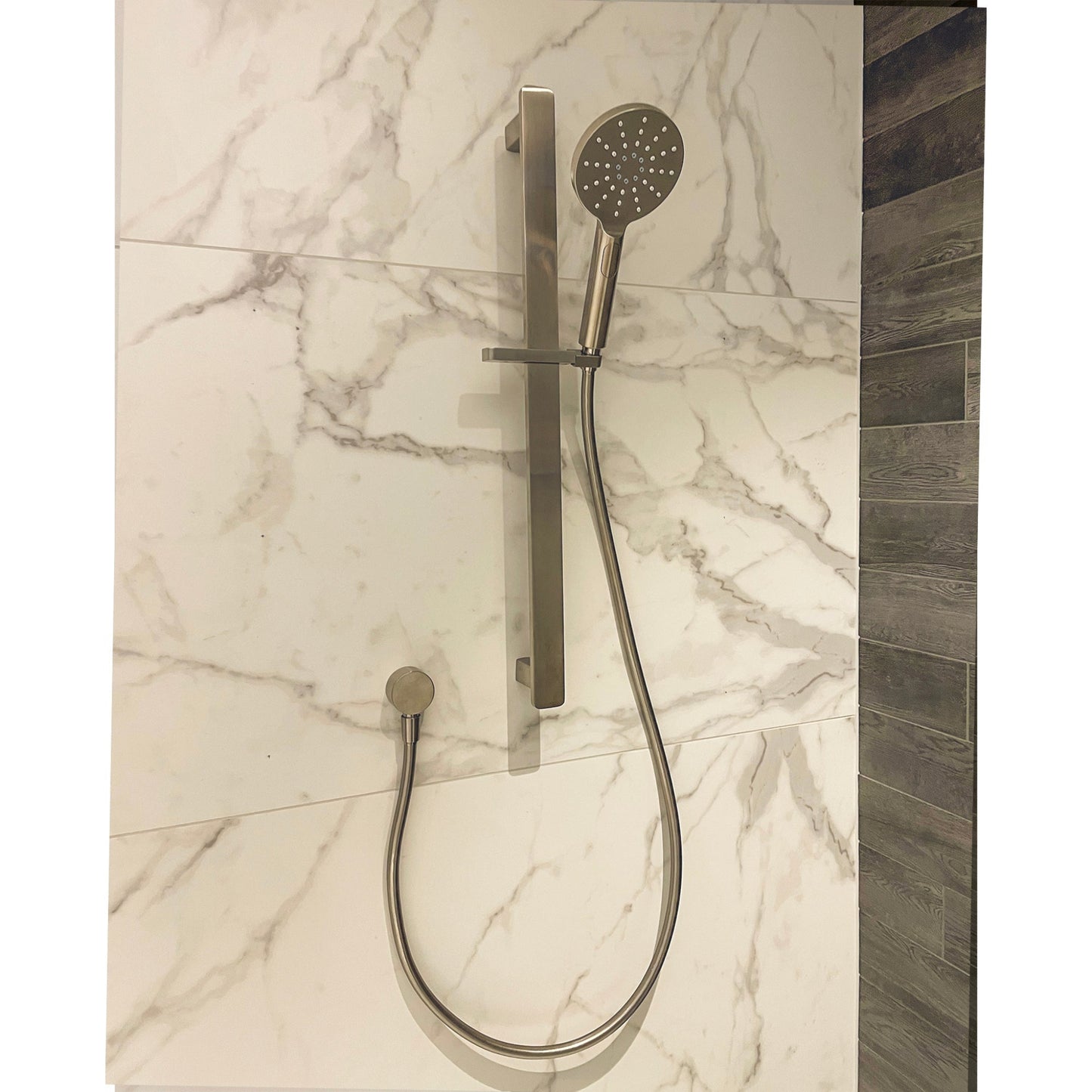 CODE PURE ROUND ADJUSTABLE SLIDE SHOWER BRUSHED NICKEL