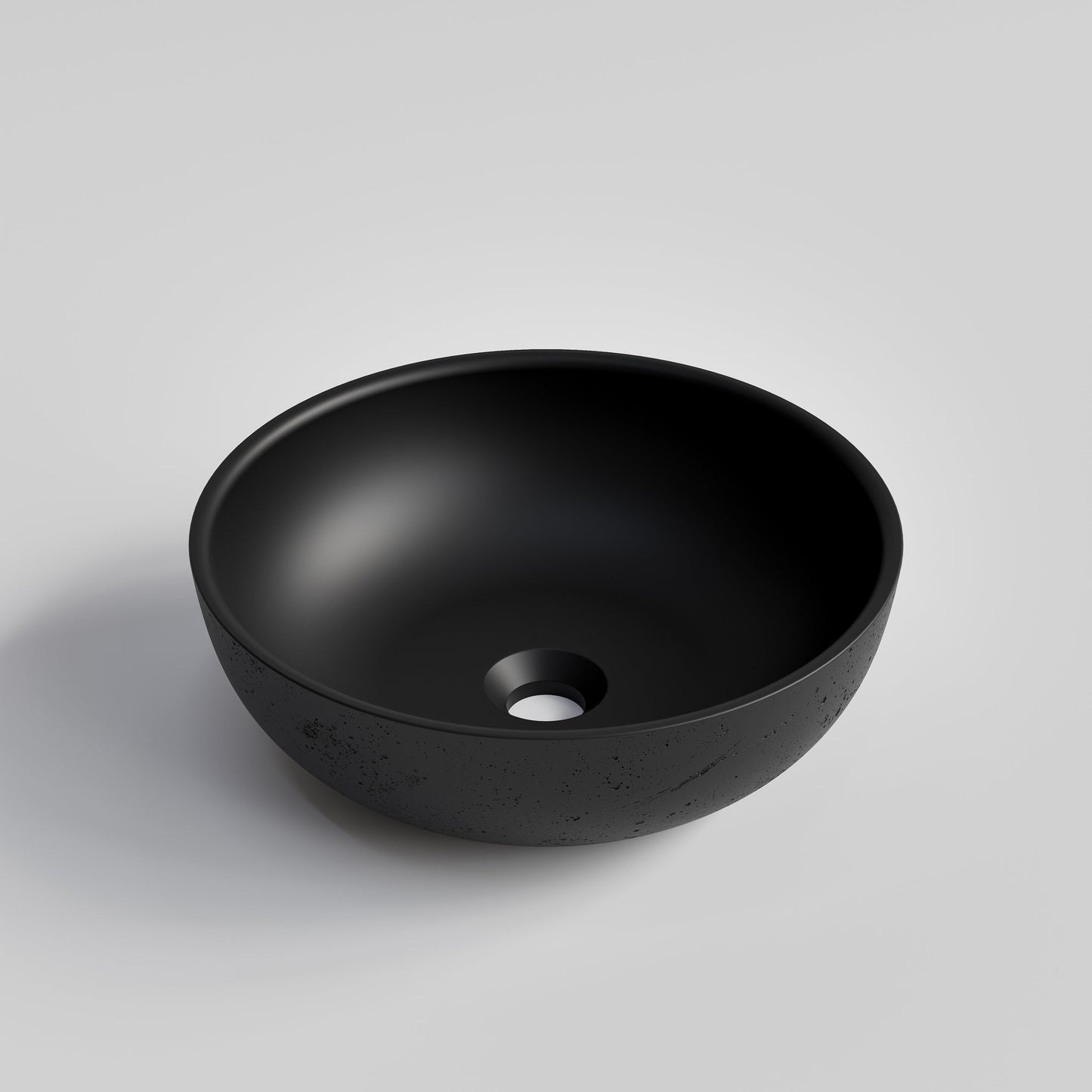 ROUND BLACK CONCRETE BATHROOM BASIN
