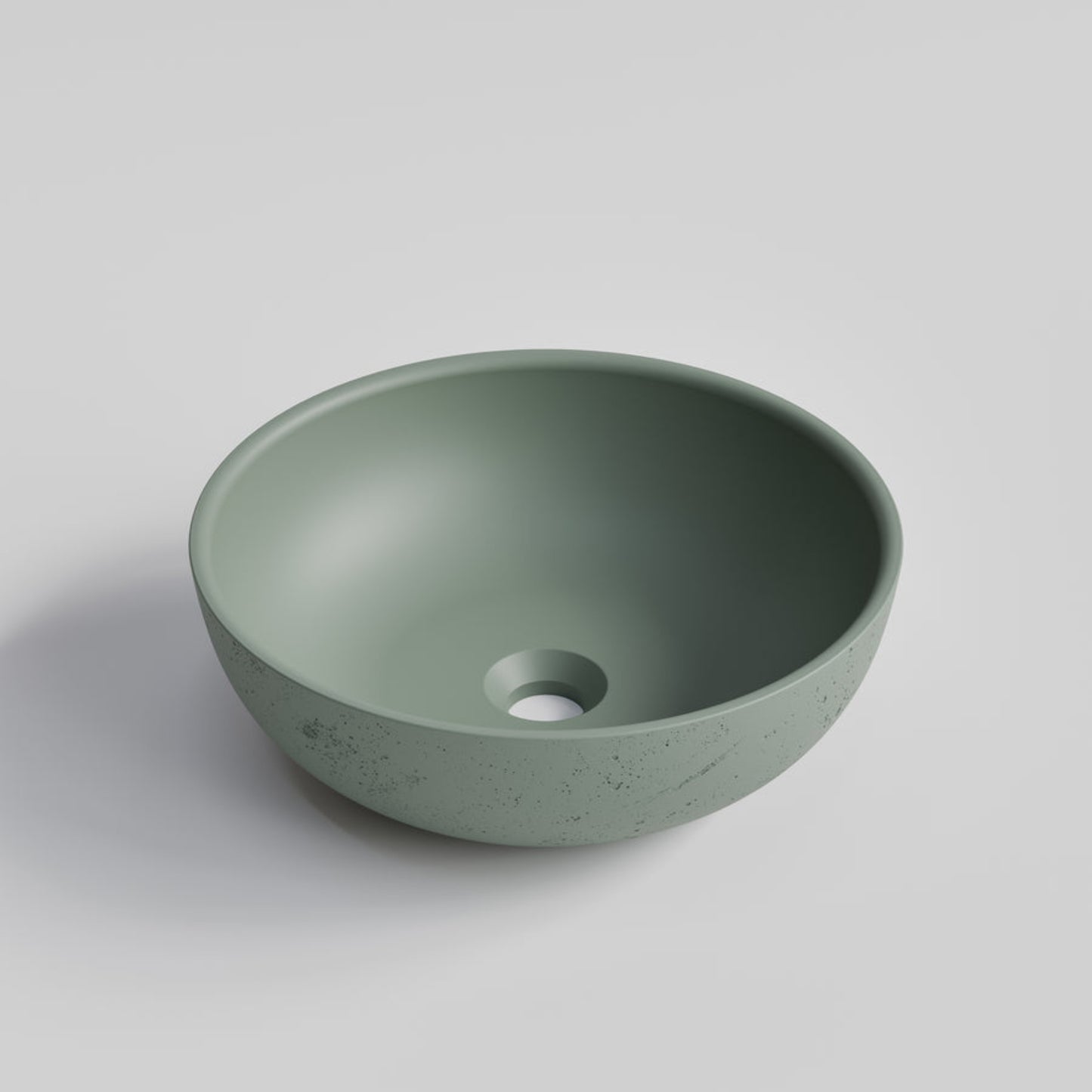 ROUND GREEN CONCRETE BATHROOM BASIN