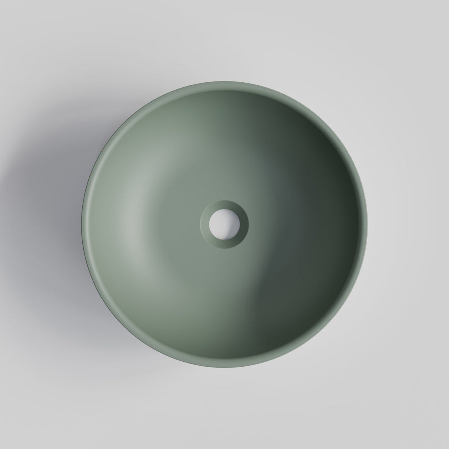 ROUND GREEN CONCRETE BATHROOM BASIN