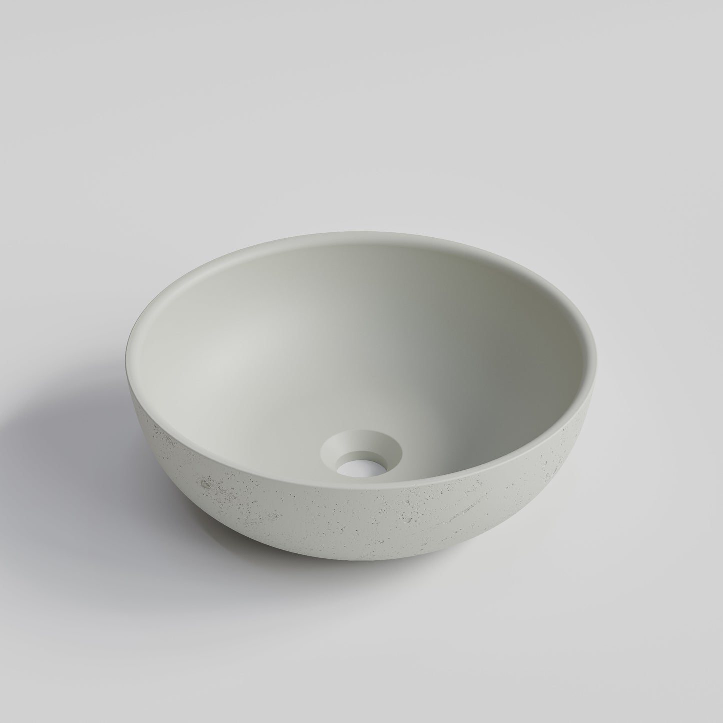 ROUND LIGHT GREY CONCRETE BATHROOM BASIN
