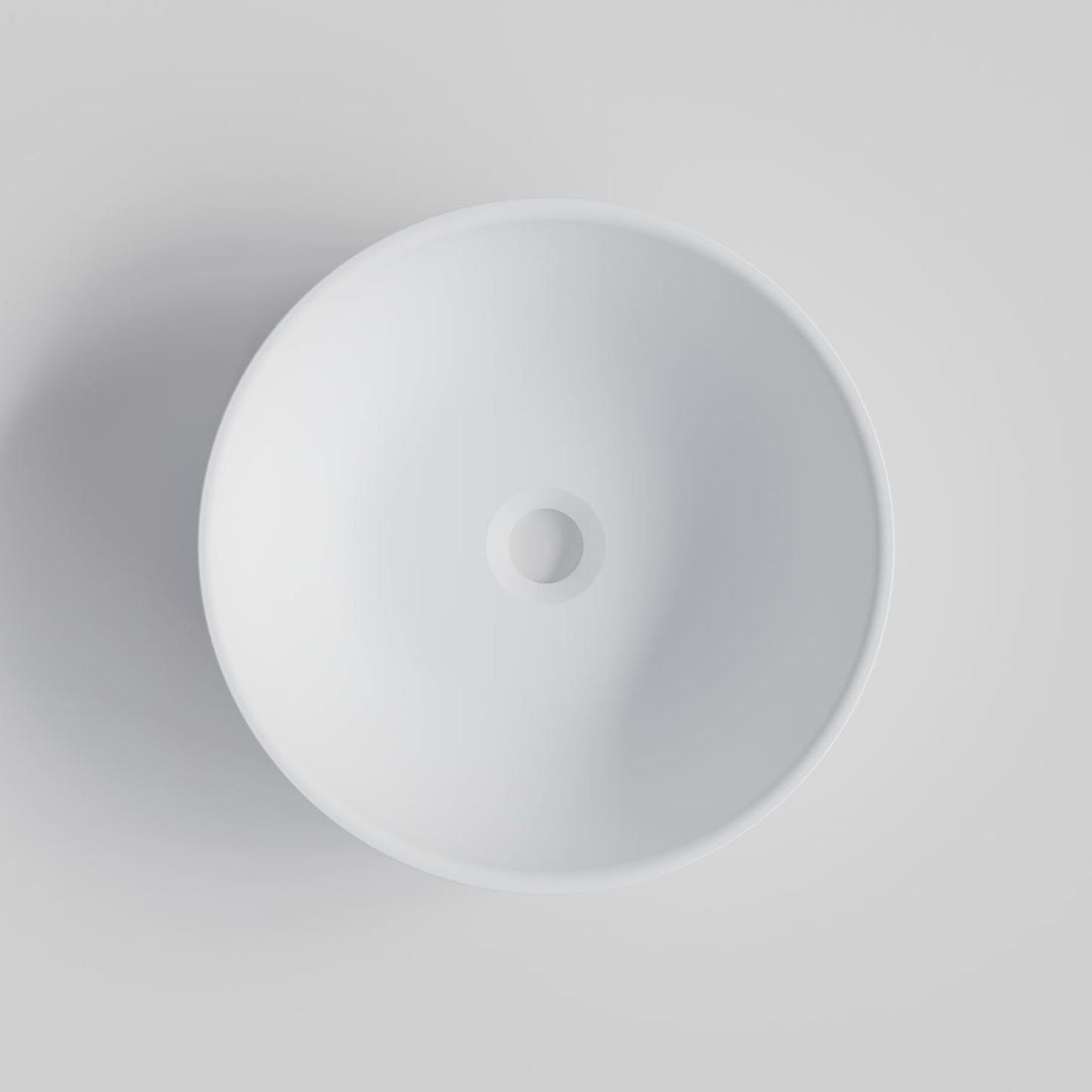 ROUND WHITE CONCRETE BATHROOM BASIN
