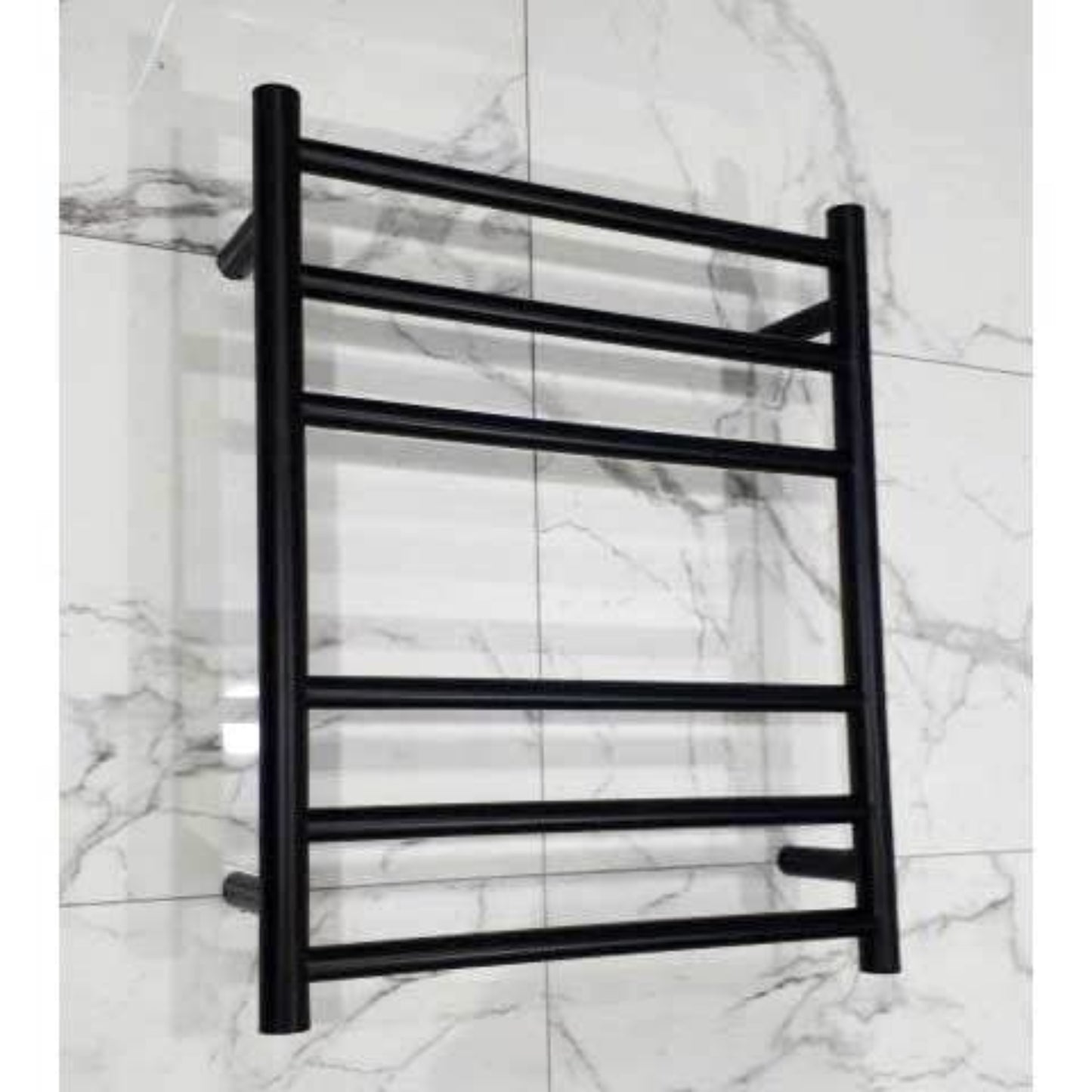 CODE ROUND HEATED TOWEL LADDER 600X500 MATTE BLACK
