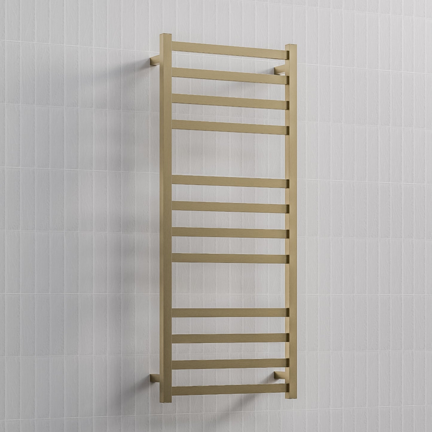CODE SQUARE HEATED TOWEL LADDERS 1200X500 BRUSHED BRASS