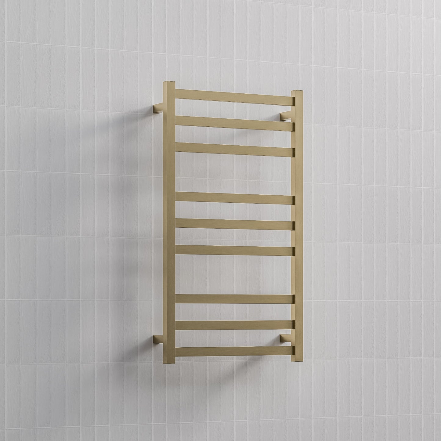 CODE SQUARE HEATED TOWEL LADDERS 900X500 BRUSHED BRASS