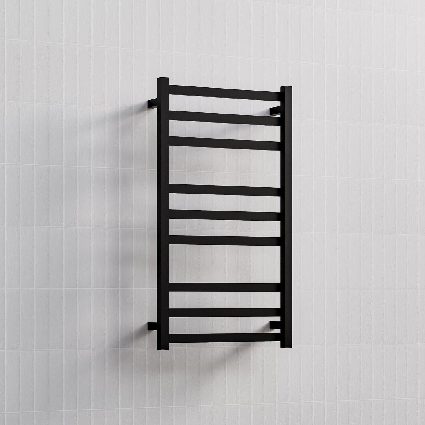 CODE SQUARE HEATED TOWEL LADDERS 900X500 MATTE BLACK