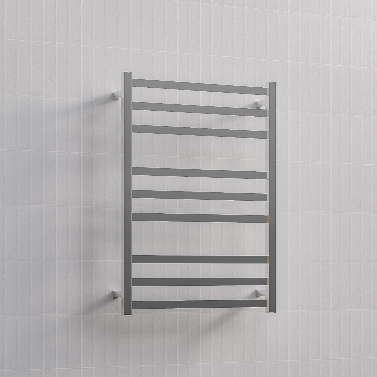 CODE SQUARE HEATED TOWEL LADDERS 900X650 CHROME