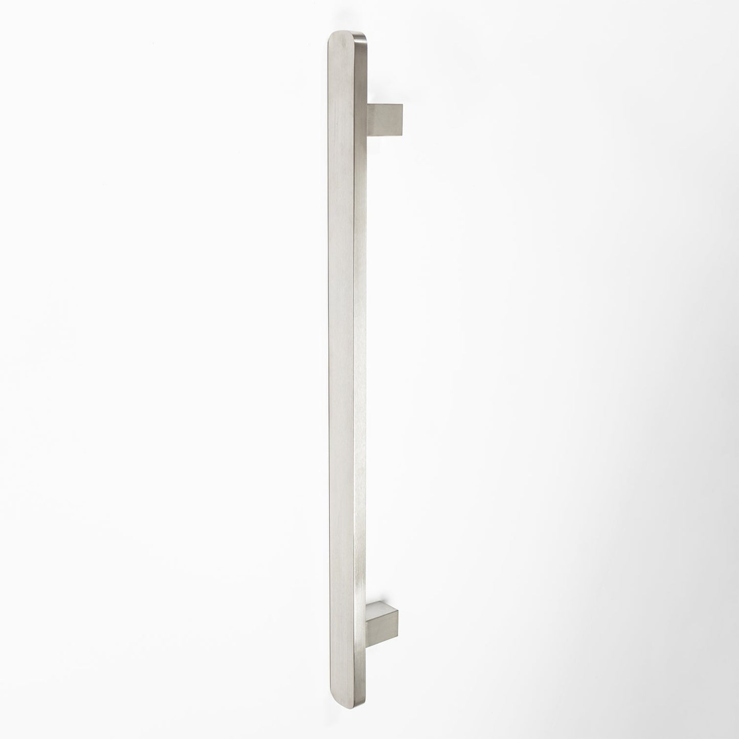 VERTICAL SQUARE HEATED SINGLE BAR BRUSHED STAINLESS