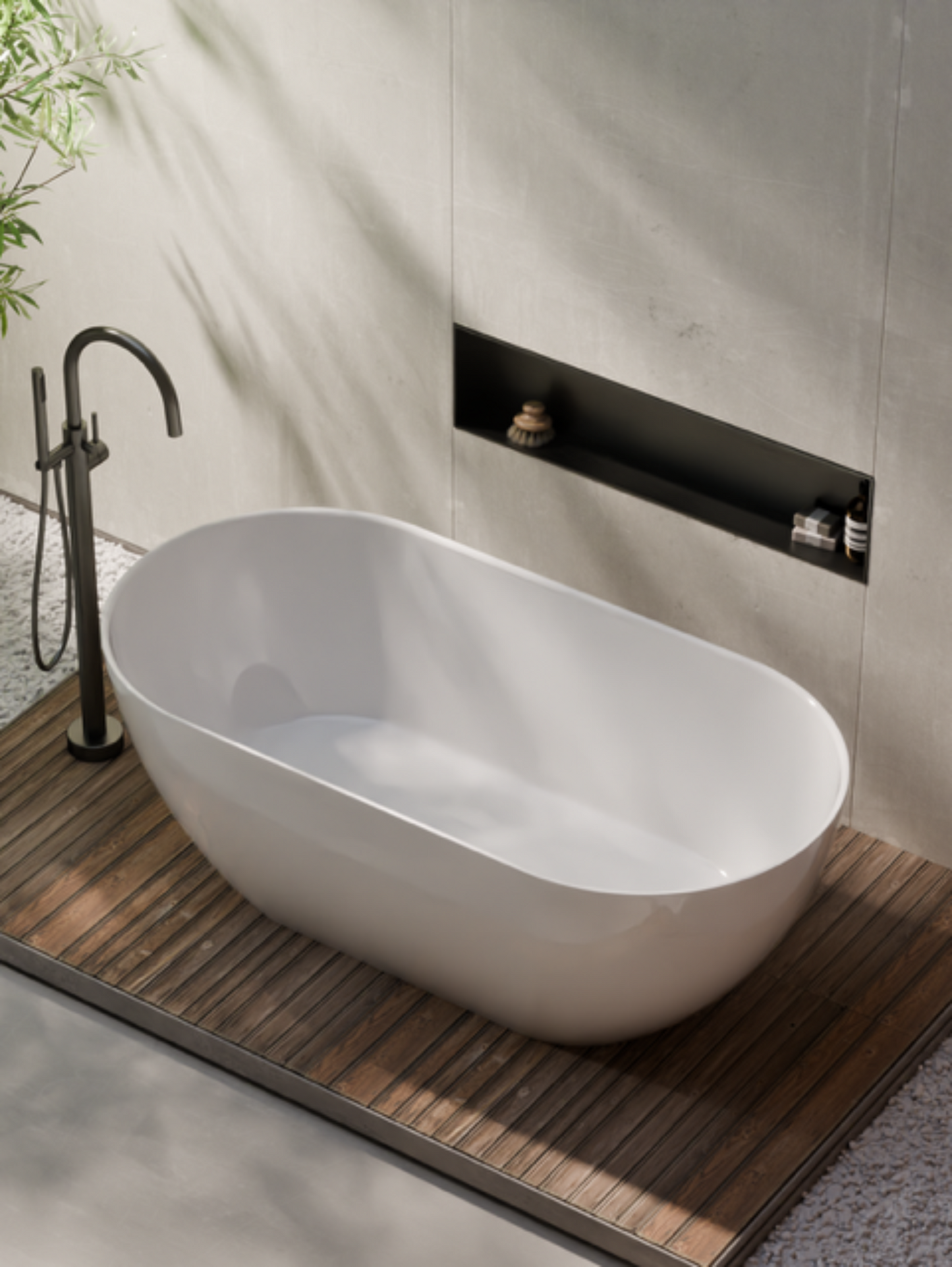 CODE VILLASTONE 1500 FREESTANDING BATH GLOSS WHITE