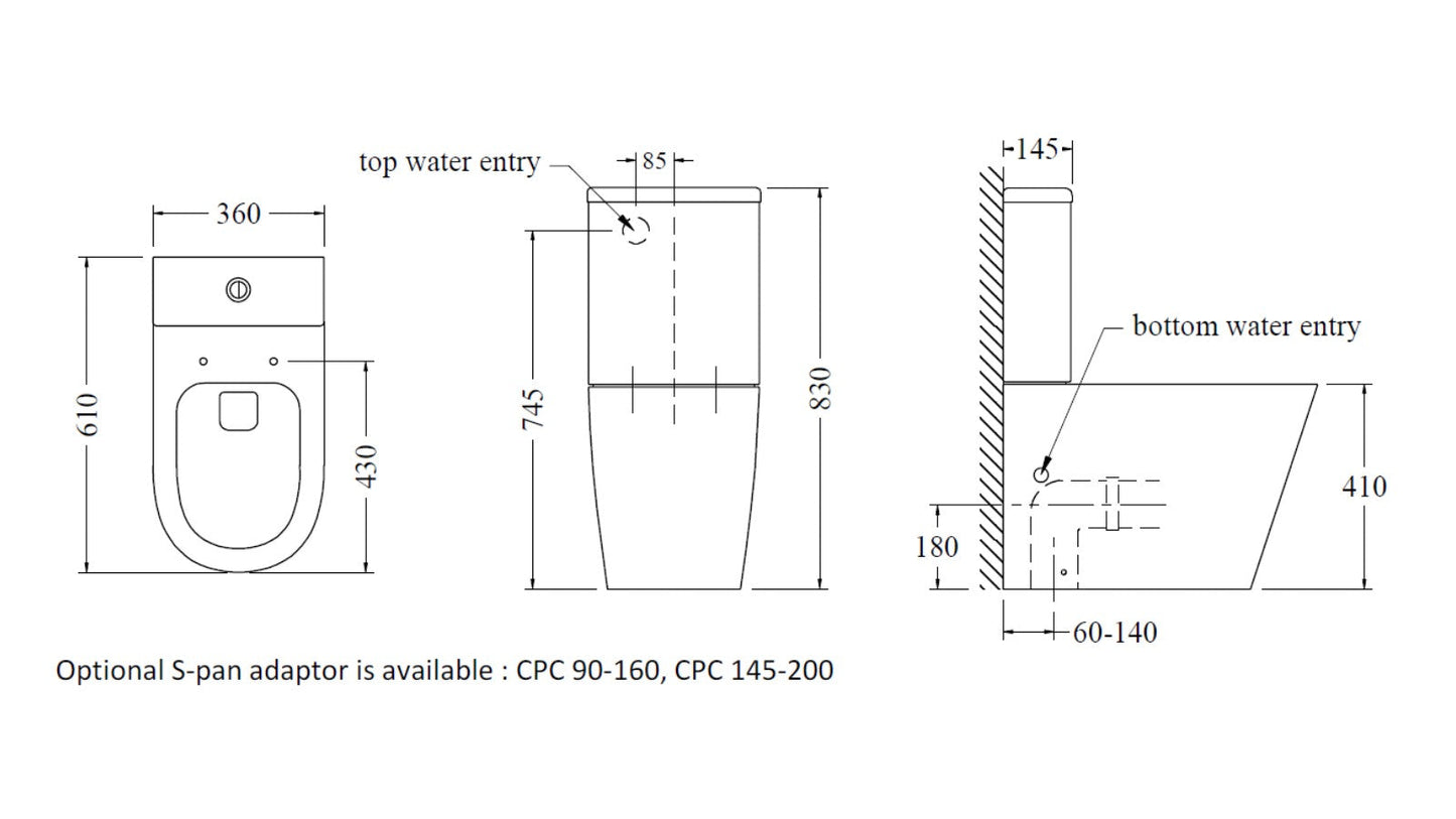 CODE PURE STANDARD BTW TOILET SUITE
