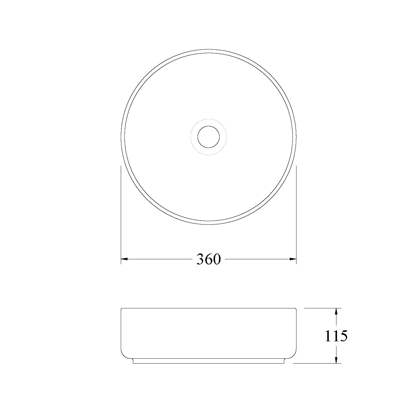 CODE PURE ROUND CERAMIC BASIN 360MM - 3 COLOURS WHOLESALE