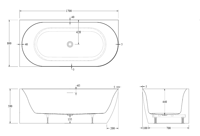 CODE ENDURA ARC ACRYLIC CORNER BATH | 1700 RANGE WHOLESALE